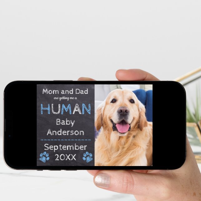 Chalkboard Baby Dog Pregnancy Announcement (Front Digital)