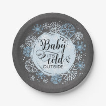 Chalkboard Baby It's Cold Outside 7" Paper Plate