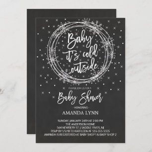 Chalkboard Baby It's Cold Outside Baby Shower Invitation