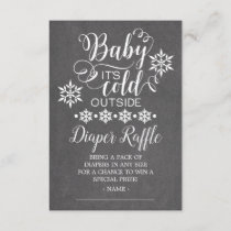 Chalkboard Baby It's Cold Outside Diaper Raffle Enclosure Card