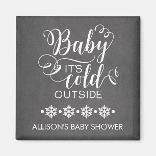 Chalkboard Baby It's Cold Outside Favor Magnet