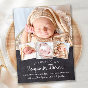 Rustic best sale baby announcements