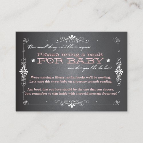 Chalkboard Baby Shower Book Insert Request Card Business Card Template