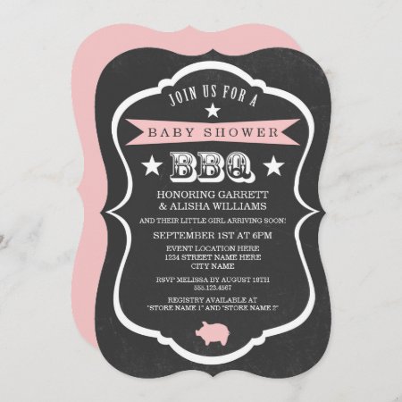 Chalkboard Baby Shower Invitation / Girl