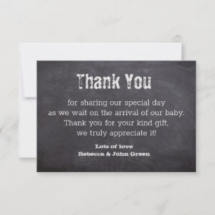 Chalkboard Baby Shower Thank You Card