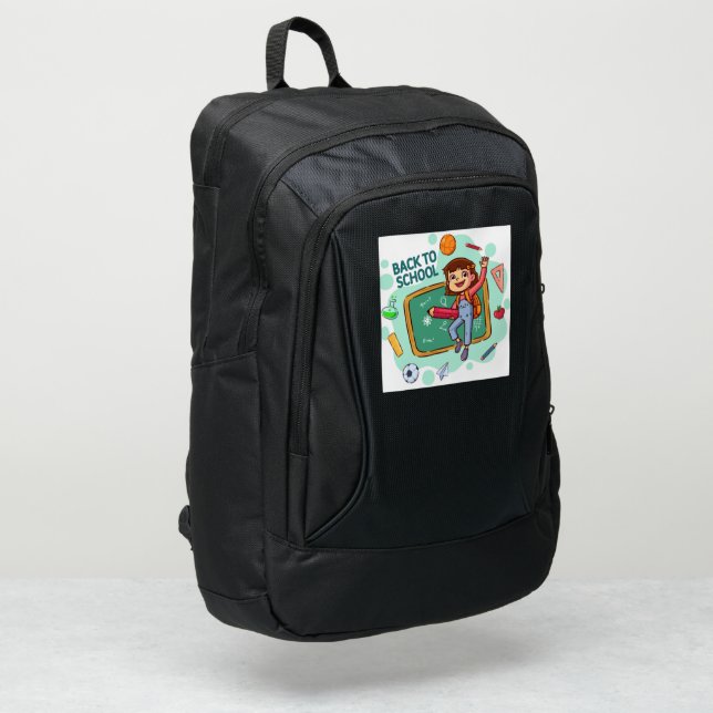  Chalkboard Back To School Black Port Authority® Backpack (Left Corner)