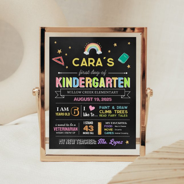 Chalkboard Back to School First Day Sign (Back to School Chalkboard First Day Sign)