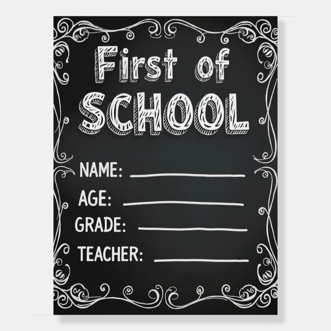Chalkboard Back to School Photo Prop Foam Board (Front)