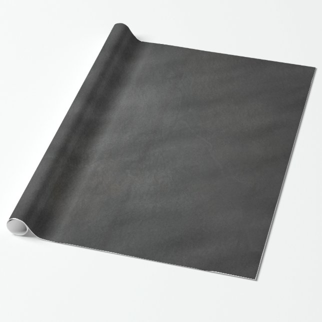 Chalkboard Background Gray Black Chalk Board Wrapping Paper (Unrolled)