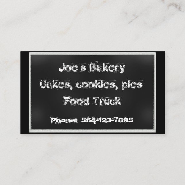 Chalkboard Bakery Business Card (Front)