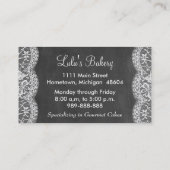 Chalkboard Bakery Business Card with Cake and Lace (Back)