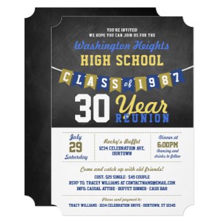 Chalkboard Banner High School Reunion Invitations