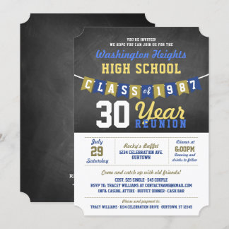 Chalkboard Banner High School Reunion Invitations