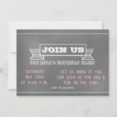 Chalkboard Banner Invitation
