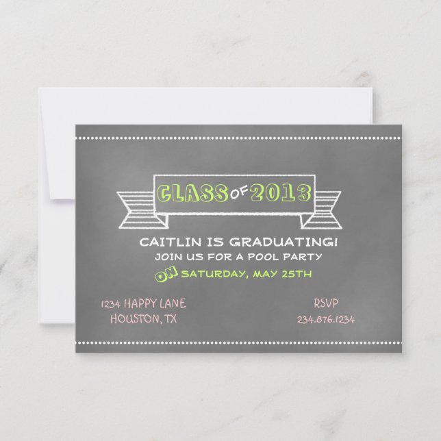 Chalkboard Banner Invitation (Front)