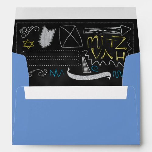 Chalkboard Bar Bat Mitzvah Pre_addressed Envelope