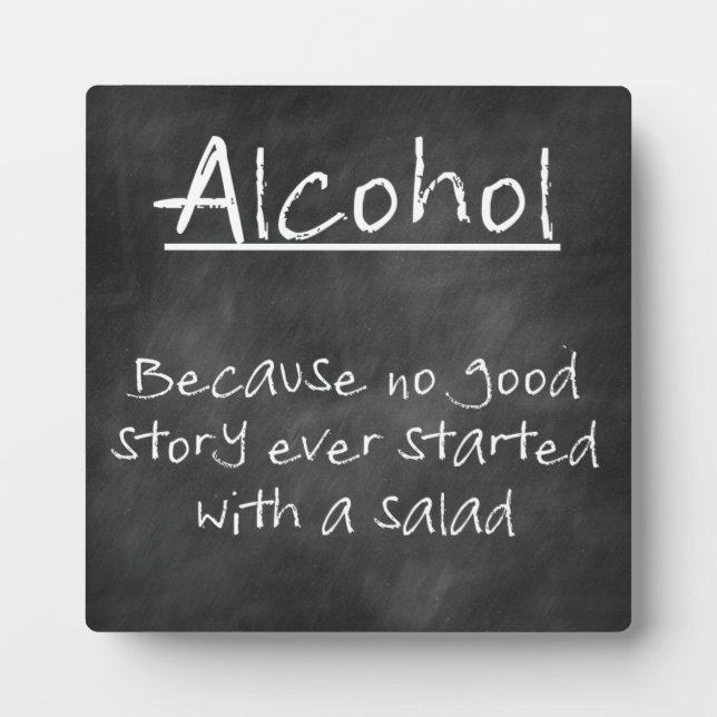 Chalkboard Bar Sign With Funny Quote Plaque (Front)