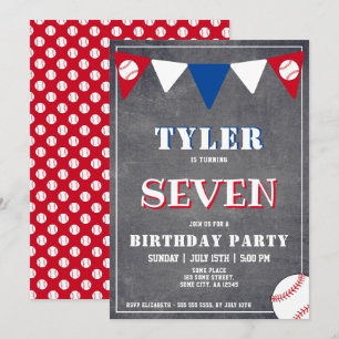 Chalkboard Baseball Birthday Invitation Birthday