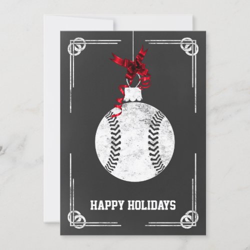 chalkboard baseball player Christmas Cards