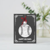 chalkboard baseball player Christmas Cards (Standing Front)