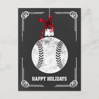 chalkboard baseball player Christmas Cards
