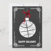 chalkboard basketball player Christmas Cards