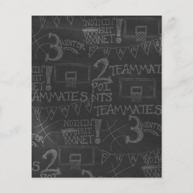 CHALKBOARD BASKETBALL RANDOM PATTERN TEAM TEAMMATE FLYER (Front)