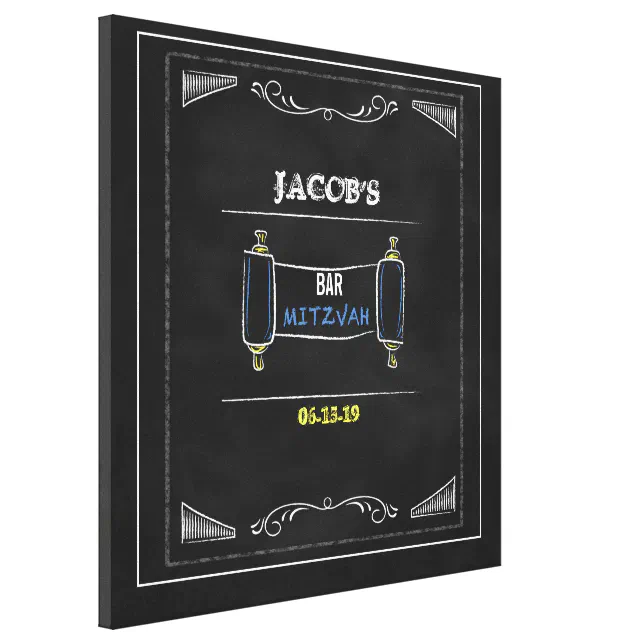 CHALKBOARD Bat Bar Mitzvah Sign In Board Zazzle