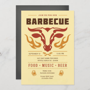 Chalkboard BBQ Grill  Cookout  Summer  Party Invitation