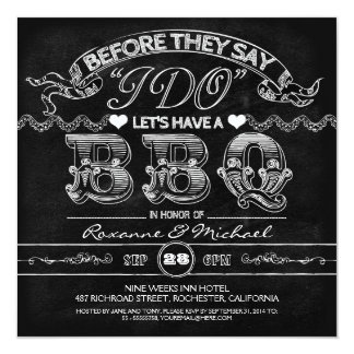 chalkboard BBQ stylish modern rehearsal dinner Card