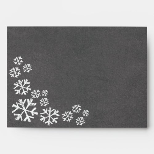 Chalkboard Be Merry Snowflakes Holiday Envelope