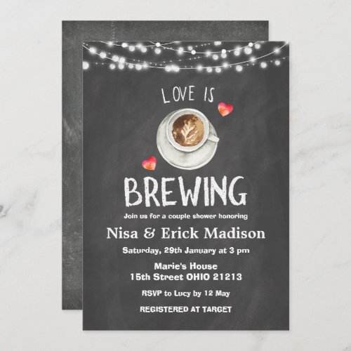 Chalkboard Beer Bridal Shower Love is Brewing  Invitation