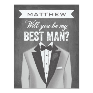 Chalkboard Best Man | Groomsman Card