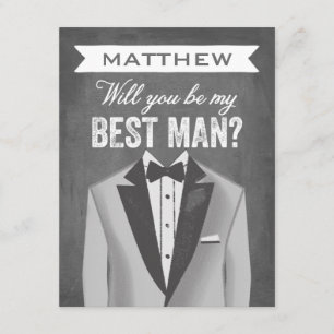 Chalkboard Best Man Groomsman Invitation