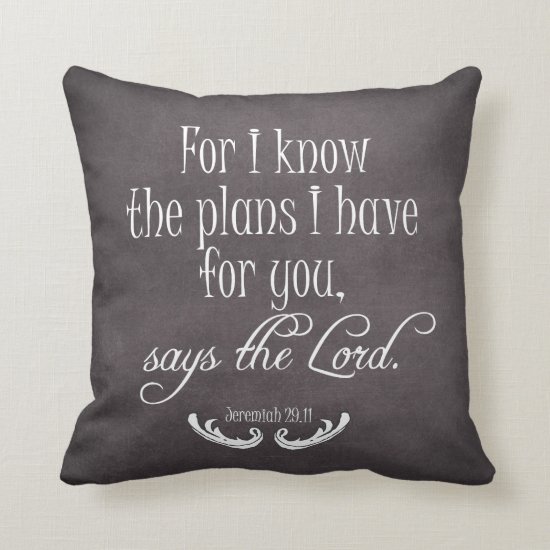 Chalkboard Bible Verse Quote Throw Pillow