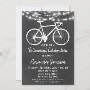 Chalkboard Bicycle Retirement Invitation