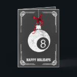 chalkboard billiard player Christmas Cards<br><div class="desc">chalkboard billiard ball ornament Holiday Greeting Cards by interest. Professional holiday cards are industry specific holiday greetings cards. These occupation specific holiday cards will add a touch of uniqueness to your Holiday greetings</div>