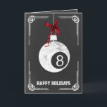 chalkboard billiard player Christmas Cards<br><div class="desc">chalkboard billiard ball ornament Holiday Greeting Cards by interest. Professional holiday cards are industry specific holiday greetings cards. These occupation specific holiday cards will add a touch of uniqueness to your Holiday greetings</div>