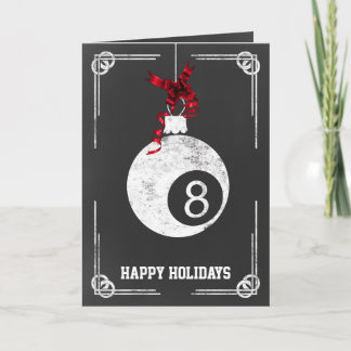 chalkboard billiard player Christmas Cards