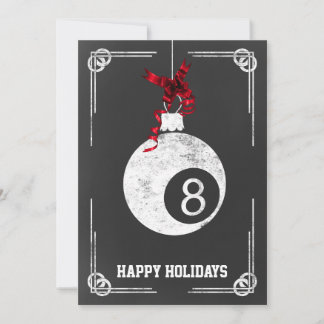 chalkboard billiard player Christmas Cards