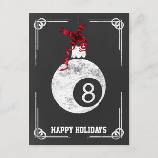 chalkboard billiard player Christmas Cards