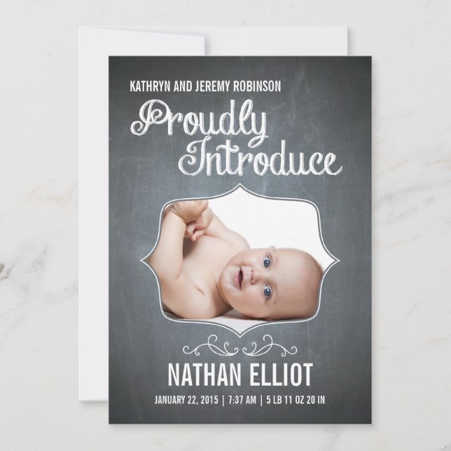 Chalkboard Birth Announcement (Front)