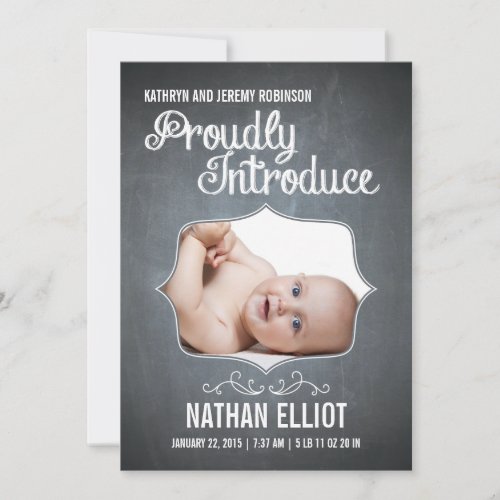 Chalkboard Birth Announcement