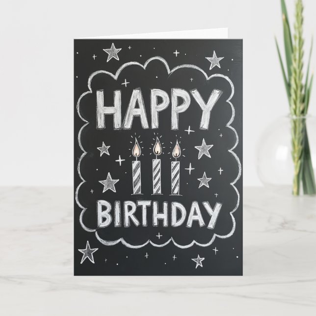 Chalkboard Birthday Card (Front)
