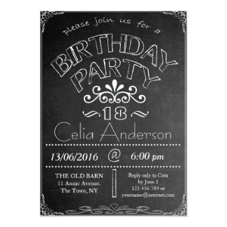 Chalkboard Birthday Celebration Invitation