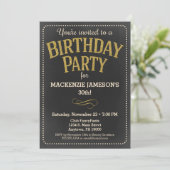 Chalkboard Birthday Invitation Adult Man or Woman (Standing Front)