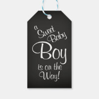 Chalkboard Black and White Baby Shower Thank You Gift Tags