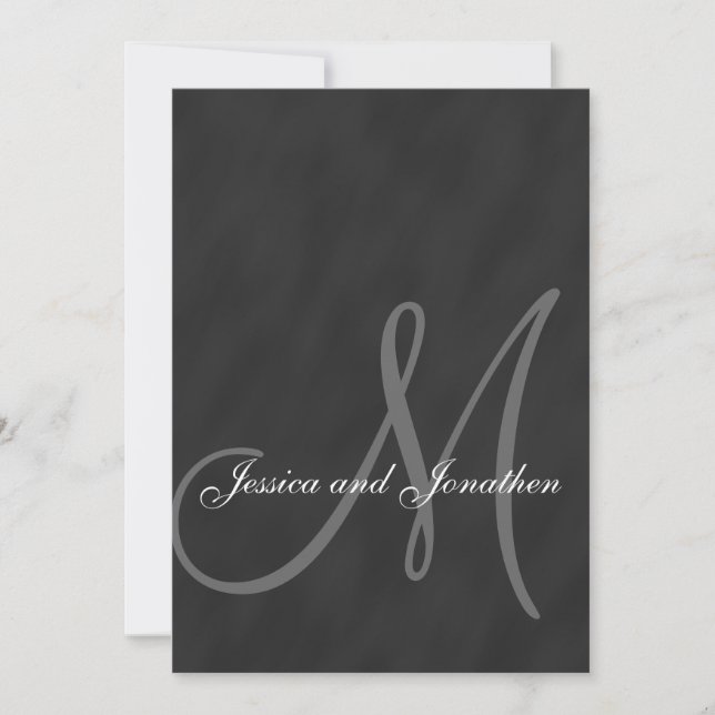Chalkboard Black and White Wedding Invitation (Front)