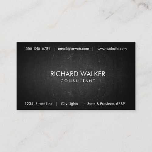 Chalkboard Black Board Elegant Modern Professional Business Card