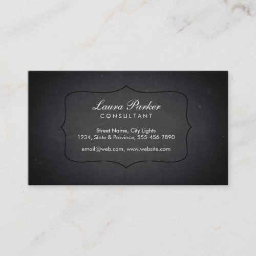 Chalkboard Black Board Wood Elegant Subtle Vintage Business Card